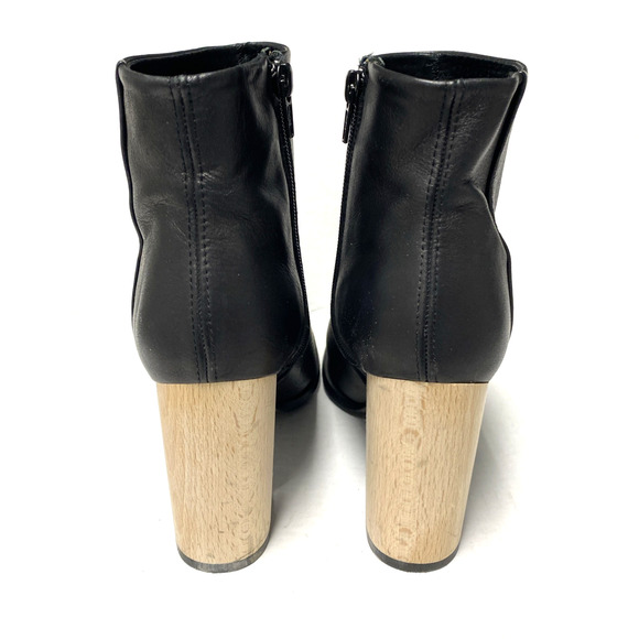 Miista Ali Black Ankle Boot Leather Wood Clear Block Heel Lucite Round T… - Picture 5 of 10